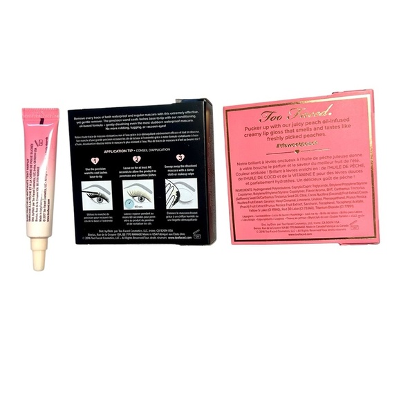 TWO FACED Bundle Sweet Peach Lip Oil Primed And Peachy Primer Mascara Melt Off - Picture 2 of 2